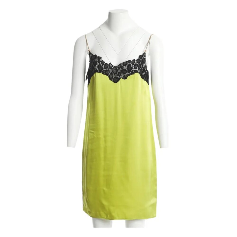 VERSACE | Silk Lace-Trimmed Slip Mini Dress